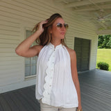 Serene Sleeveless Blouse - Off White