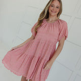 Ada Textured Dress - Coral