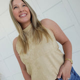 Selma Suede Top - Sand