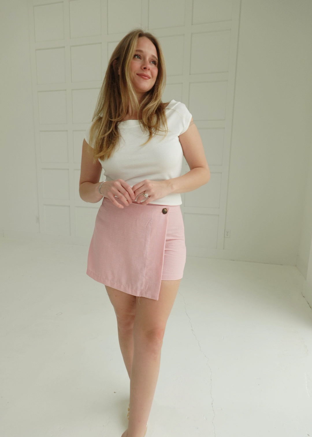 Linley Linen Skort - Pink