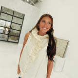 Priscilla Ruffle Top - Ecru
