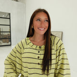 Easy Knitted Henley Top - Lime
