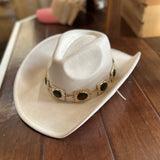 Concho Stone Cowboy Hat - Ivory