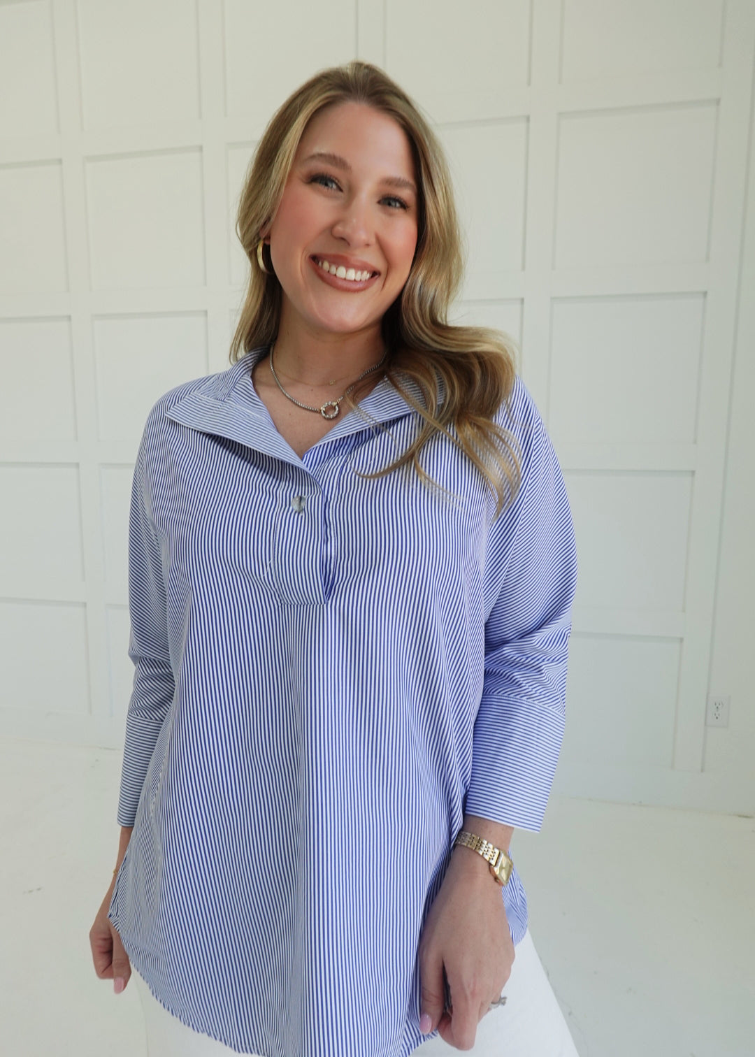 Elevated Country-Side Top - Navy