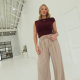 No Spoilers Knit Top - Burgundy