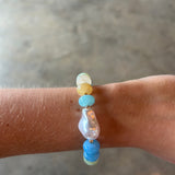 Chunky Beaded Bracelet - Mint Multi