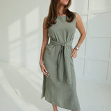 Timing It Perfect Midi Dress - Olive/Ivory