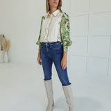 Fall My Way Blouse - Olive