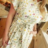 Fields of Florals Midi Dress - Off White
