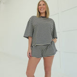 Drew Striped Set - Lt Taupe/Navy