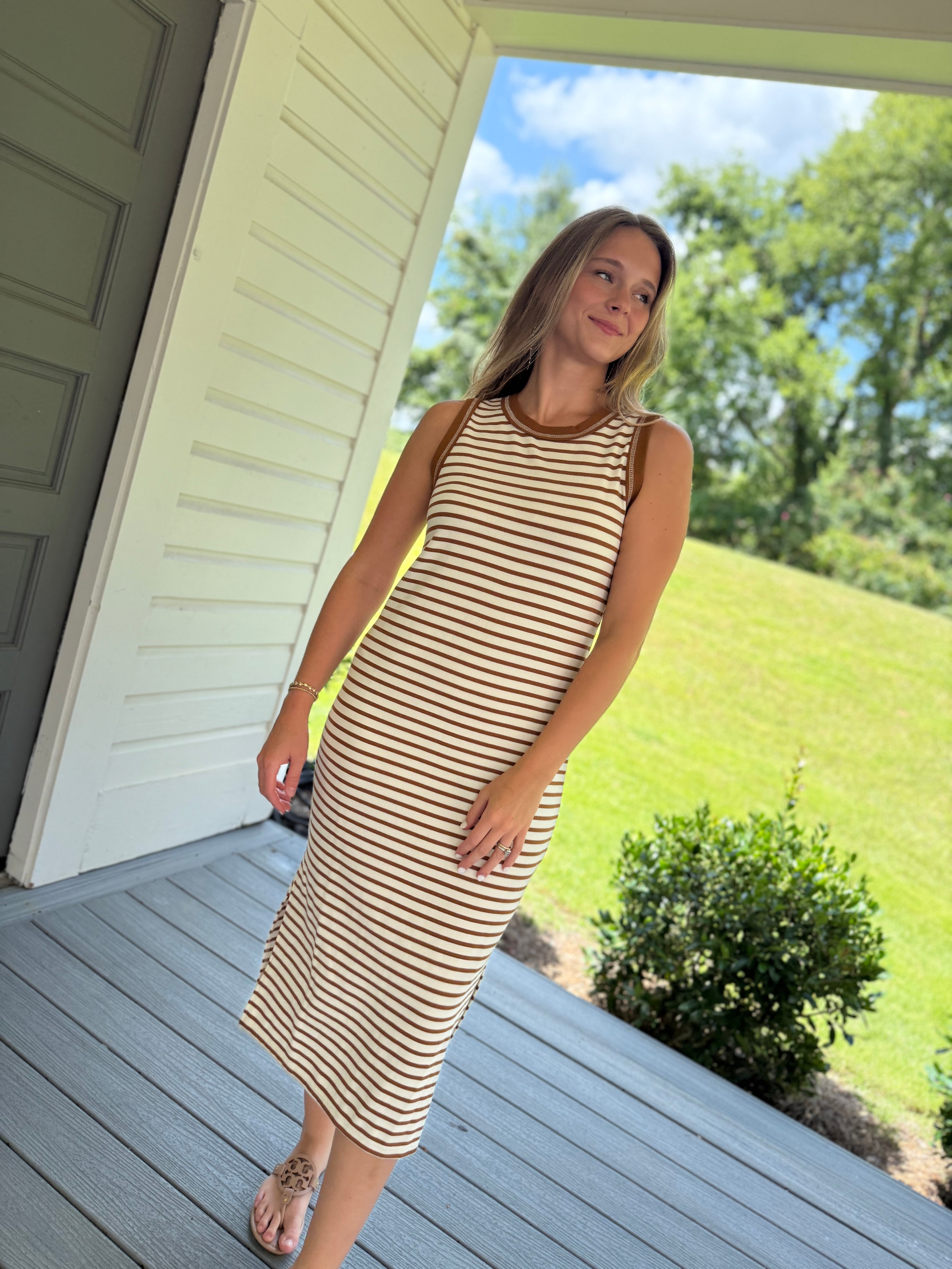 Manning Striped Midi Dress