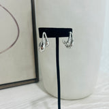 Teardrop Loop Hoops - Silver