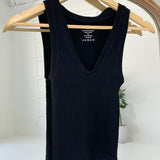 Seamless Ribbed Tank - Black