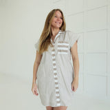 Addie Mini Dress - Taupe