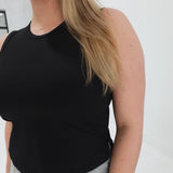 Ribbed Athletic Top - Black