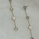 Heart Chain Drop Earrings - Cream *VDAY