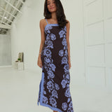 Mocha Meadow Midi Dress - Brown