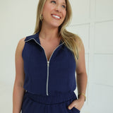 Take the Leap Jumpsuit - Navy
