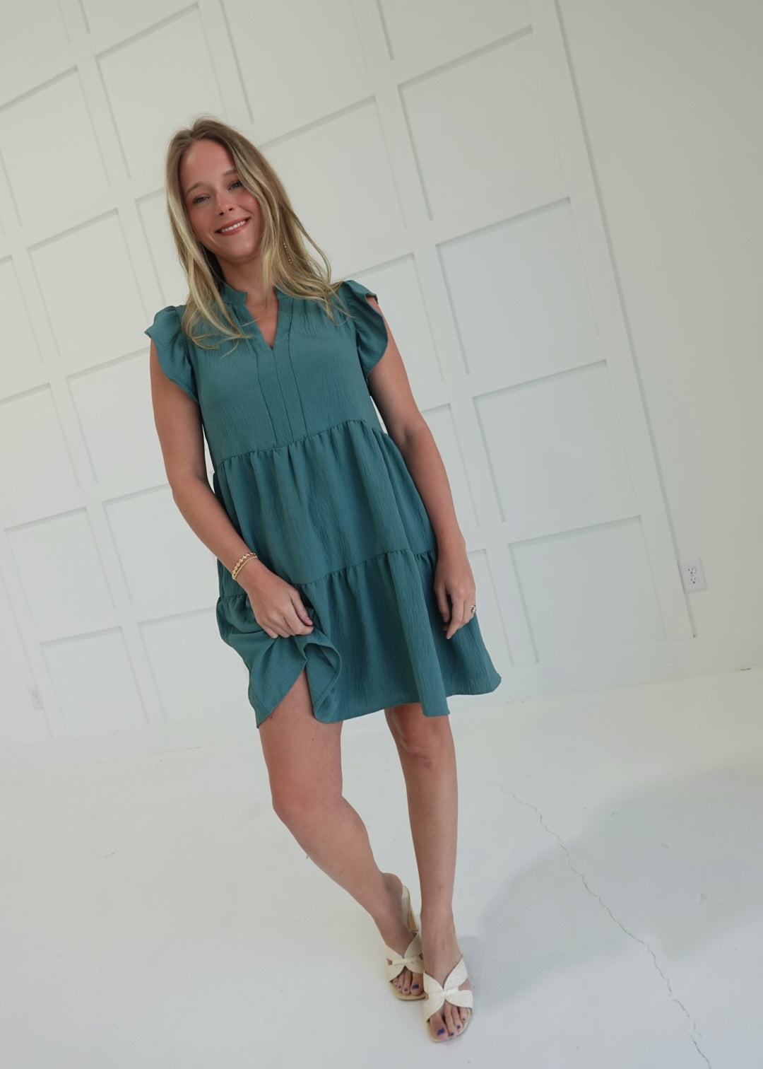 Drover Casual Dress - Teal