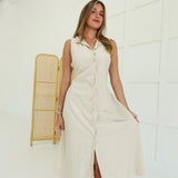 Lisbon Midi Dress - Taupe