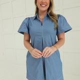 Rosalie Mini Dress - Blue
