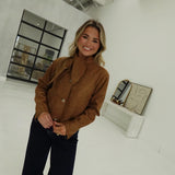 Ophelia Cropped Jacket - Brown