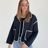 Drew Quilt Jacket - Black/Cream