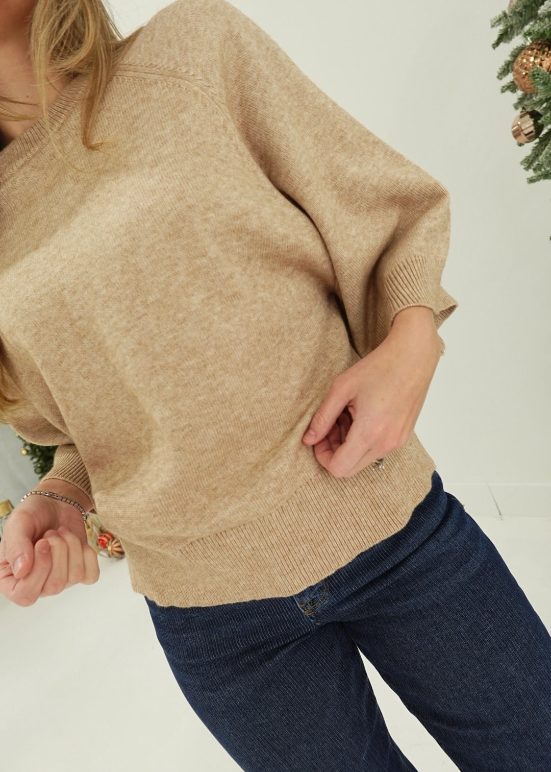 Bossier Sweater Top - Oatmeal