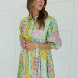 Prairies Printed Mini Dress - Green