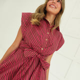 Housewives Mini Dress - Brown/Fuchsia
