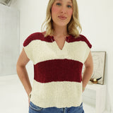 In The Stadium Sweater Top - Cabernet