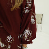 Sosie Embroidered Set - Burgundy