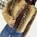 Fonder Fawn Print Jacket - Brown
