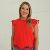 Lydia Cut-Out Top - Red