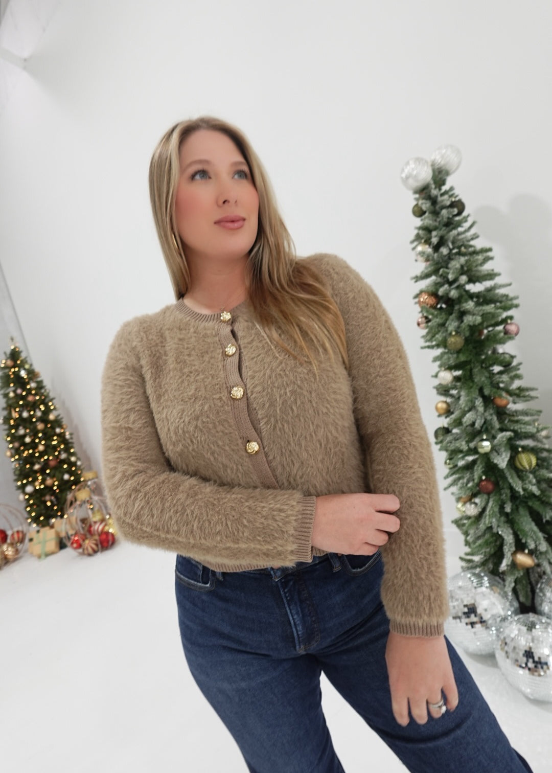 The Icon Fuzzy Cardi - Mocha