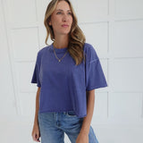 Boxy Acid Wash Tee - Marlin