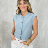 Clean Cut Vest Top - Blue