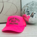Dilly Dallying Hat - Neon Pink