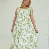 Emily's Floral Midi Dress - Green