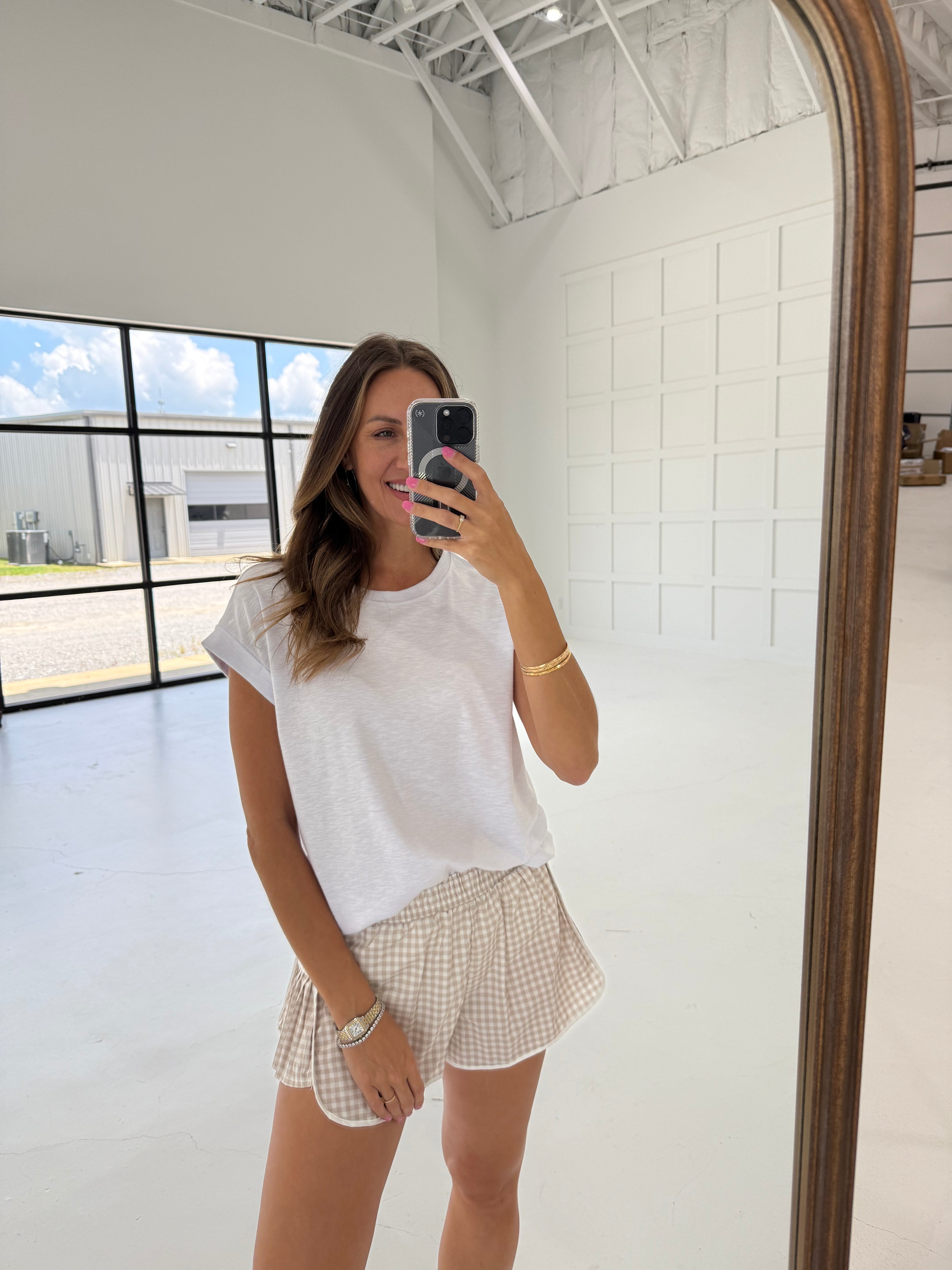Gingham Shorty Shorts