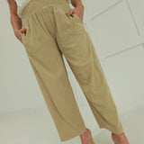Marna Smocked Pants - Khaki