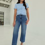 Swing of Things Cardi Top - Dusty Blue