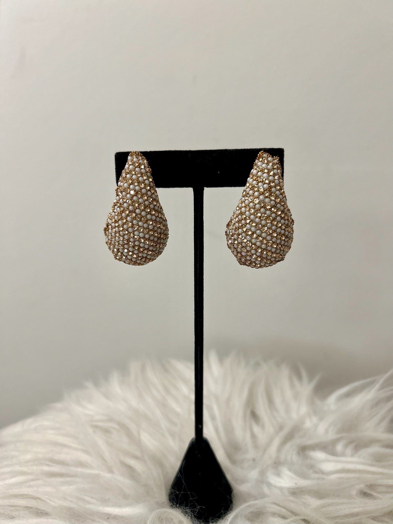 Rhinestone Tear Drop Studs