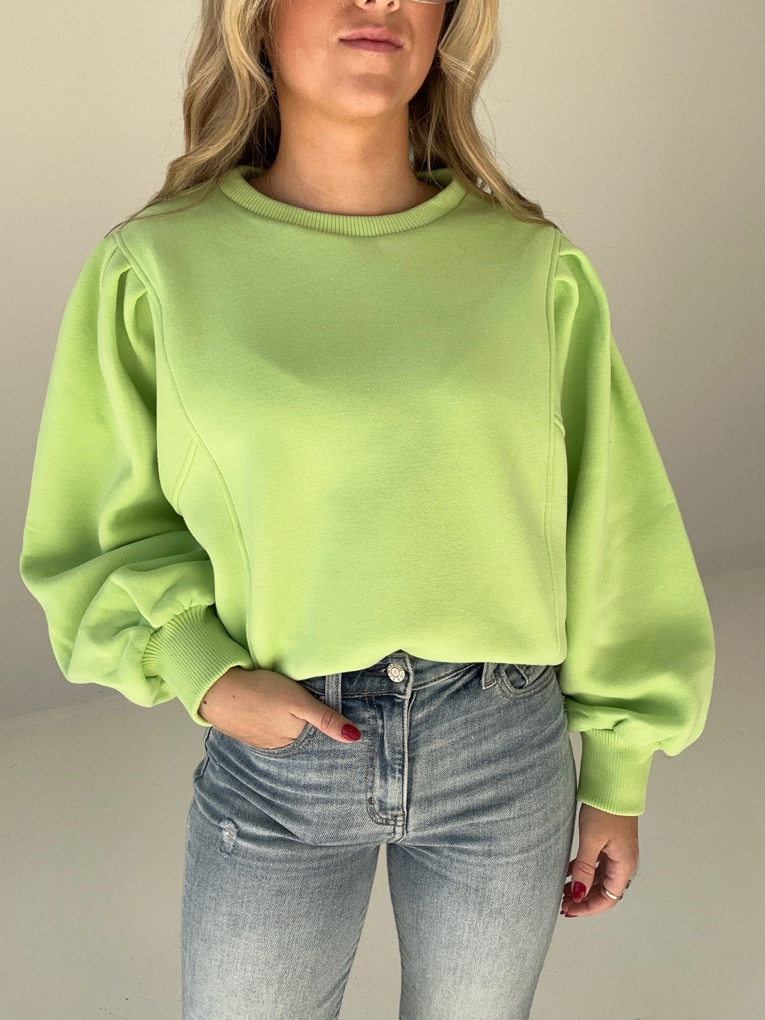 Nina Fancy Pullover - Lime