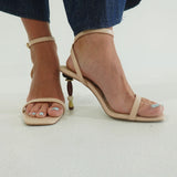 Davide Beaded Heel - Nude