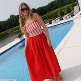 Believe In Freedom Midi Dress - Red
