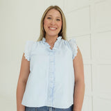 Skylar Ruffle Top - Sky Blue
