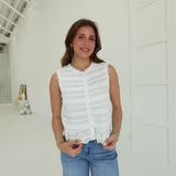 Chassie Shirred Top - White
