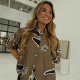 Billie Floral Blouse - Taupe