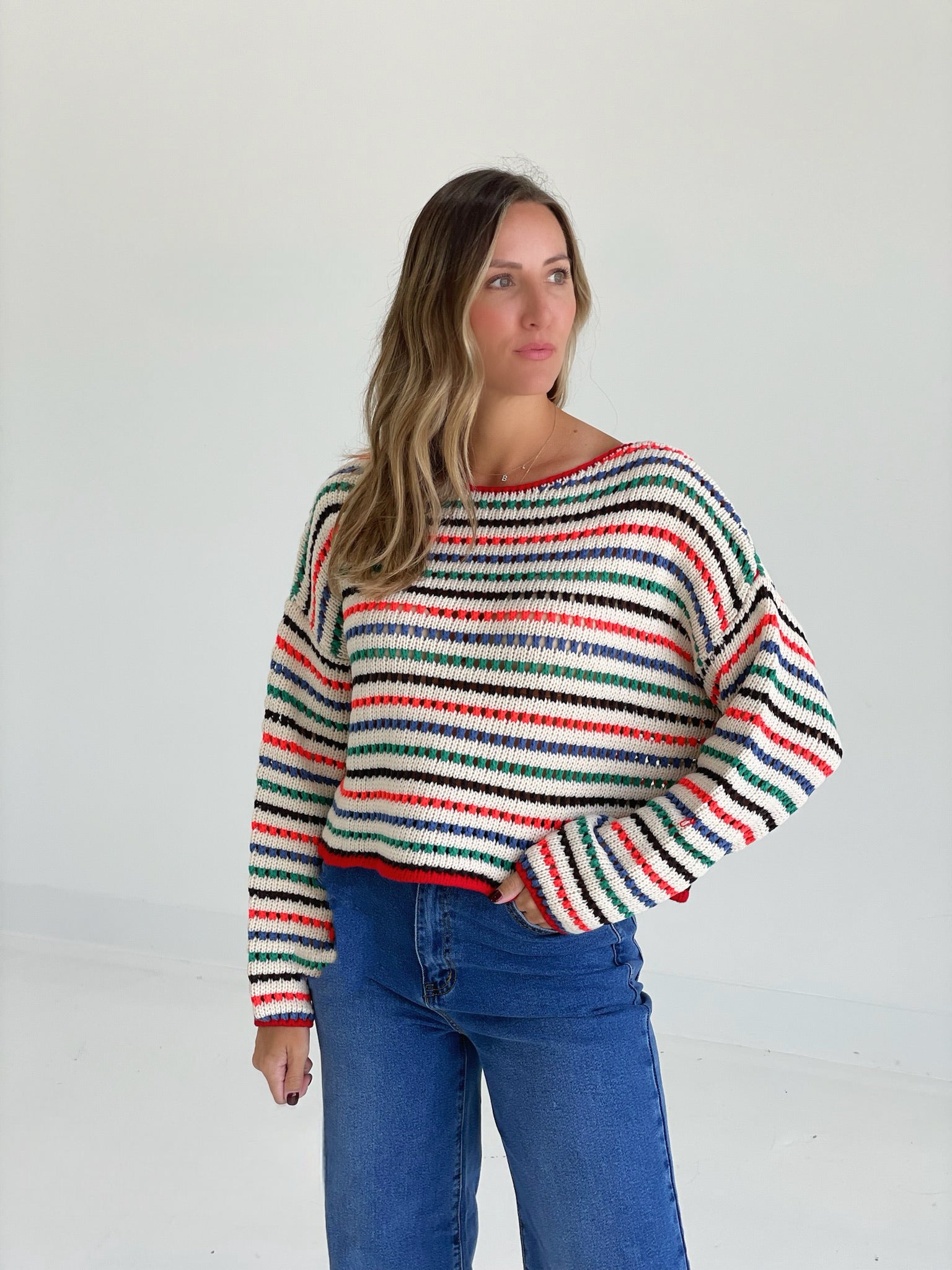 Maison Striped Sweater Top